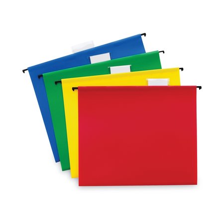 Smead Poly Hanging Folders, Letter Size, 1/5-Cut Tabs, Assorted Colors, PK12, 12PK 64026